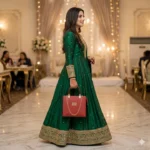 Crimson Saffiano Leather Satchel Bag - Image 4