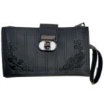 Elegant Embroidered Synthetic Leather Clutch Wallet for Women
