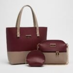 3-Piece Soft PU Leather Handbag Set for Women