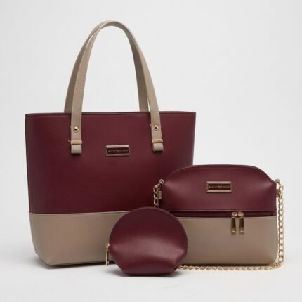 3-Piece Soft PU Leather Handbag Set for Women