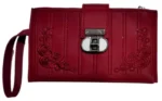 Elegant Embroidered Synthetic Leather Clutch Wallet for Women - Image 2