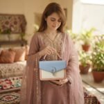 Model with Blue-Peach CIEICI handbag