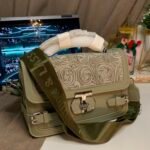 Embossed Floral Crossbody Satchel Structured Bag - Image 9