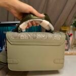 Embossed Floral Crossbody Satchel Structured Bag - Image 13