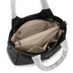 Taihongyoupin pleated shoulder bag Inside View with zipper partition and 2 side pocket and 1 Sip pocket